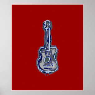 guitar music art for wall poster