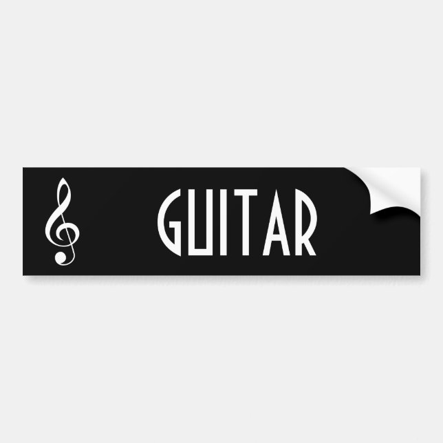 Guitar Music Bumper Sticker Gift (Front)