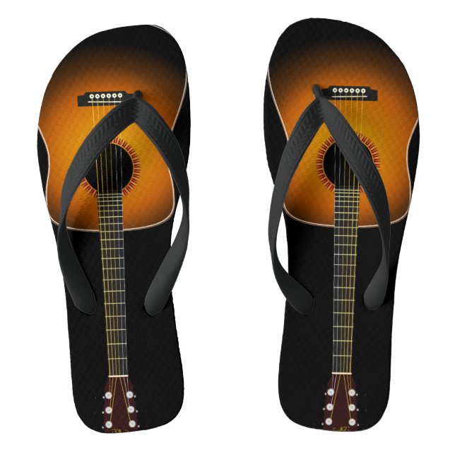 Guitar music festival fan template thongs (Footbed)