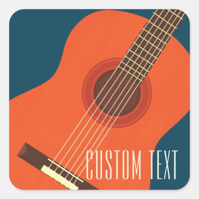 Guitar/Music illustration design  Square Sticker (Front)