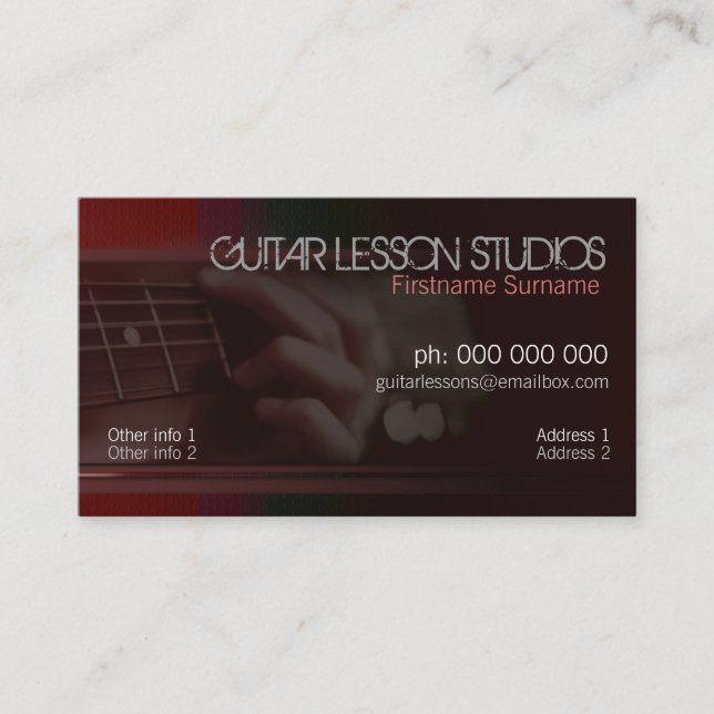 GUITAR Music Lessons Business Card (Front)