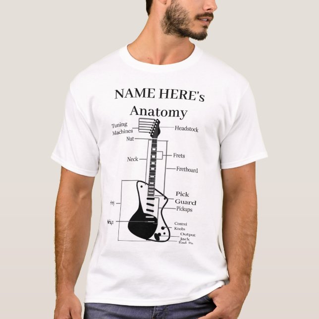 Guitar Music Lover Anatomy Of A Guitar  T-Shirt (Front)