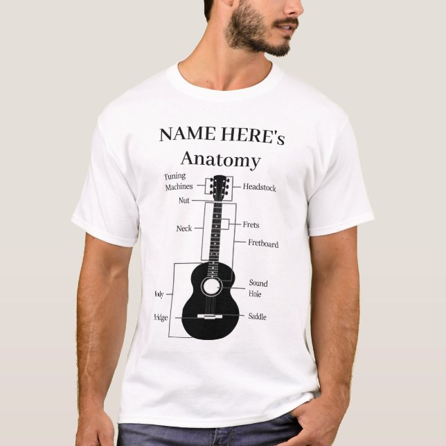 Guitar Music Lover Anatomy Of A Guitar  T-Shirt (Front)