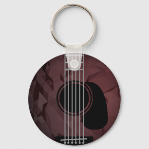 Guitar Music Modern Minimalist Keychain