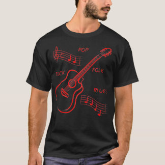 Guitar music motif notes musician  (2) T-Shirt