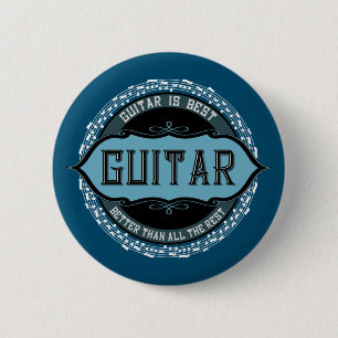 Guitar Music Note Circle 6 Cm Round Badge