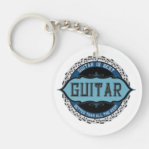 Guitar Music Note Circle Key Ring