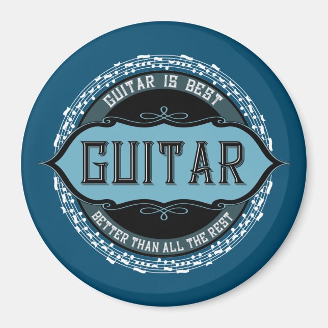 Guitar Music Note Circle Magnet (Front)