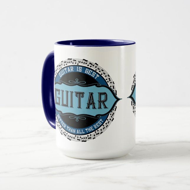 Guitar Music Note Circle Mug (Front Left)