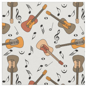 Guitar Music Notes  Fabric