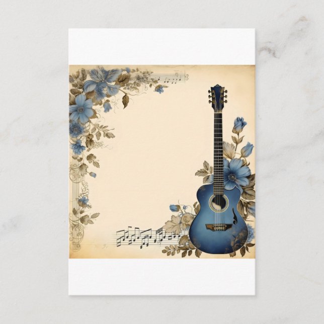 Guitar Music Notes Flowers (Front)