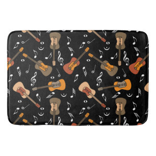 Guitar Music Notes Pattern Bath Mat