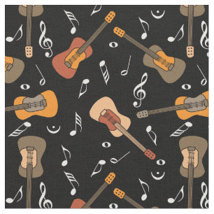 Guitar Music Notes Pattern Fabric