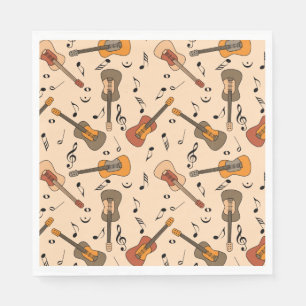 Guitar Music Notes Pattern Napkin