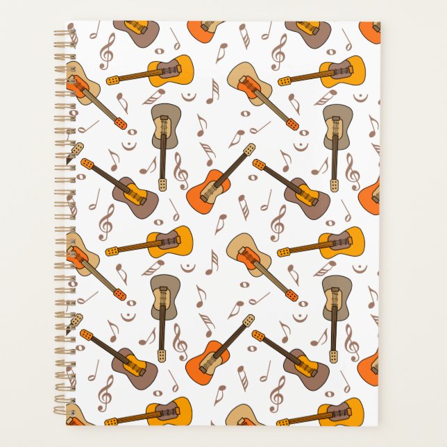 Guitar Music Notes Pattern  Planner (Front)