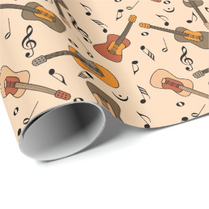 Guitar Music Notes Pattern Wrapping Paper