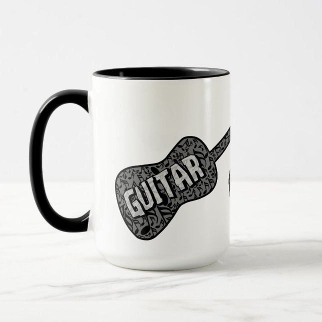 Guitar Music Notes Text Mug (Left)