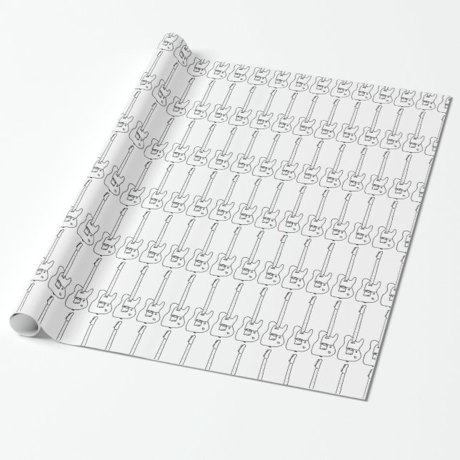 guitar music pattern wrapping paper (Unrolled)