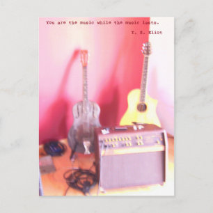 Guitar music postcard