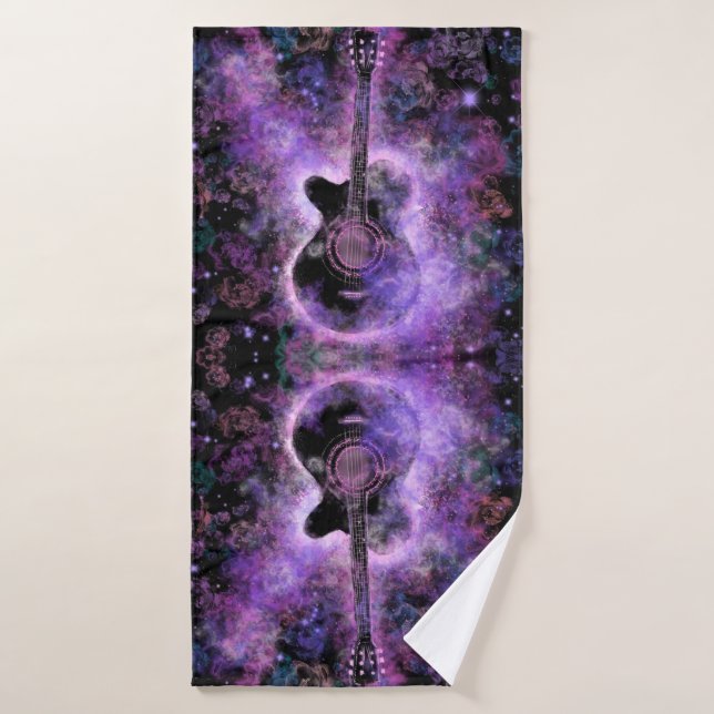 Guitar Music Purple Bath Towels (Bath Towel)