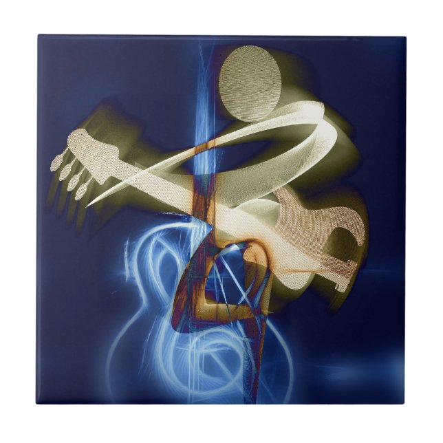 Guitar Music String Destiny Song and Dance Ceramic Tile (Front)