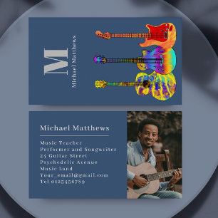 Guitar Music Teacher Custom Photo Business Card