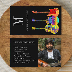 Guitar Music Teacher Custom Photo Business Card