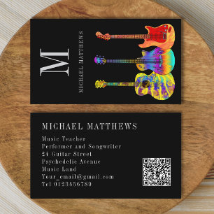 Guitar Music TeacheR Custom QR Code Business Card