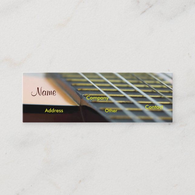 Guitar Music Teacher Mini Business Card (Front)