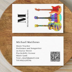 Guitar Music Teacher Musician QR Code Business Card