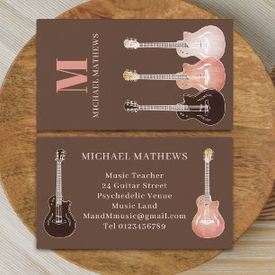 Guitar Music Teacher Professional Musician Business Card