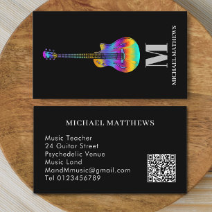 Guitar Music Tutor Professional Musician QR Code Business Card