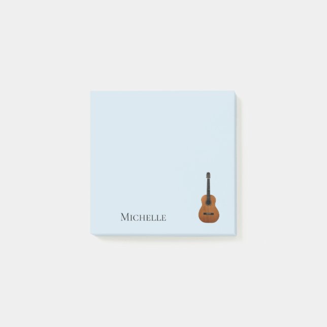 Guitar Musical Blue Post-it Notes (Front)