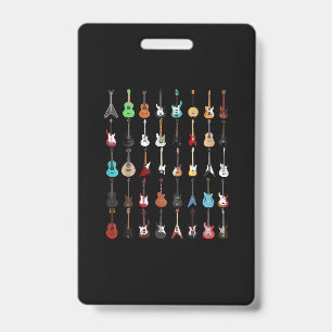 Guitar Musical Instrument Rock and Roll ID Badge
