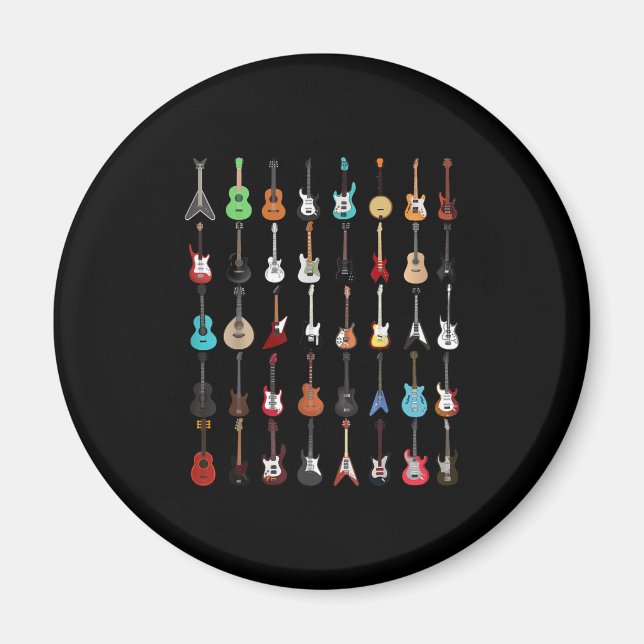 Guitar Musical Instrument Rock and Roll Magnet (Front)