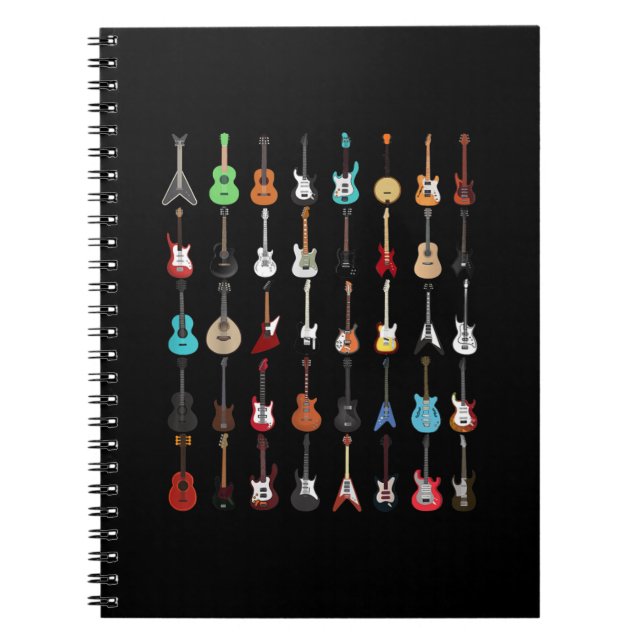 Guitar Musical Instrument Rock and Roll Notebook (Front)