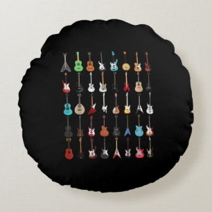 Guitar Musical Instrument Rock and Roll Round Cushion