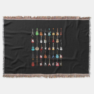 Guitar Musical Instrument Rock and Roll Throw Blanket