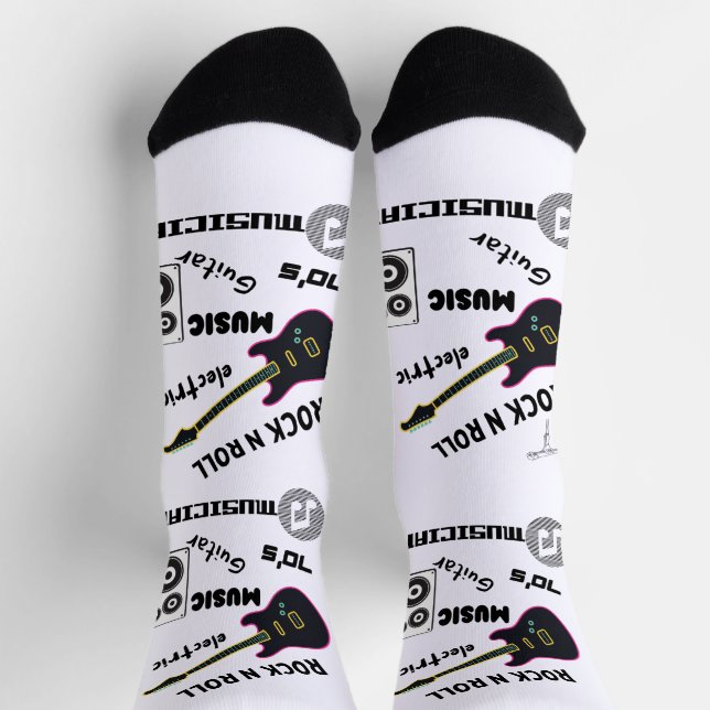 Guitar musician music gift socks (Top)