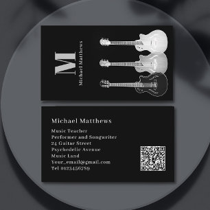 Guitar Musician Professional Custom QR Code Business Card