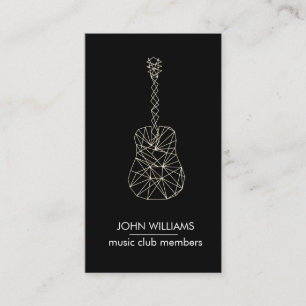 Guitar Musician Teacher Player Grey Black Business Card