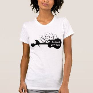 guitar, My heart lives here. T-Shirt