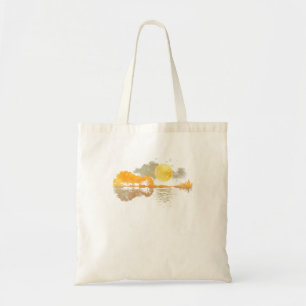 Guitar Nature Moon Retro Style Guitarist Acoustic Tote Bag