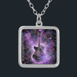 Guitar Necklace Musical Gift<br><div class="desc">Necklaces with Guitar Music - Painting - Resize and move or remove and add elements / text with customisation tool ! Painting and Design by MIGNED. Please see my other designs / paintings. You can also transfer my designs to more than 1000 Zazzle products. Good Luck - Be Happy :)...</div>