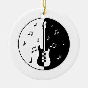 Guitar Night Ceramic Ornament