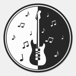 Guitar Night Classic Round Sticker
