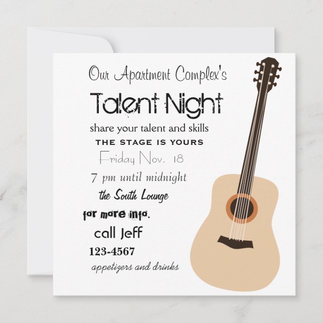 Guitar Night Invitation (Front)