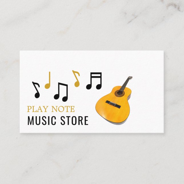 Guitar Notes, Musical Instrument Store Business Card (Front)