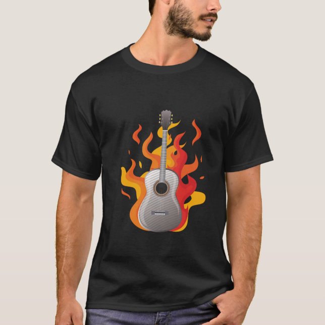 guitar on flames T-Shirt (Front)