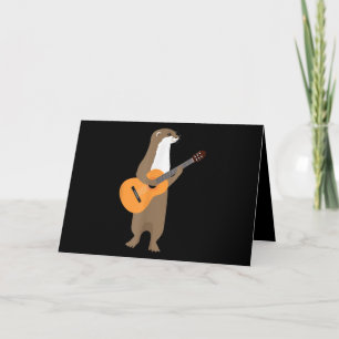 Guitar Otter Animal Kids Guitarist Art Out Card